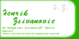 henrik zsivanovic business card